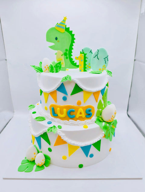 2 Layer Dino Cake (8 Inch + 6 Inch)